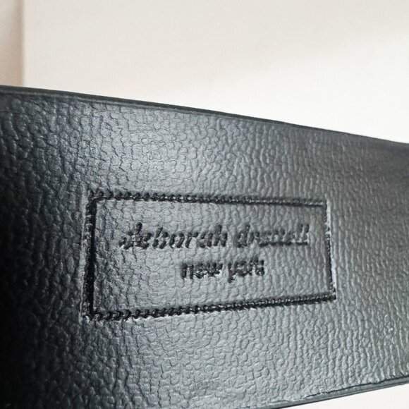 Deborah Drattell Micaela Belt Anthropologie Black w Chunky Gold Buckle M/L - Picture 7 of 8